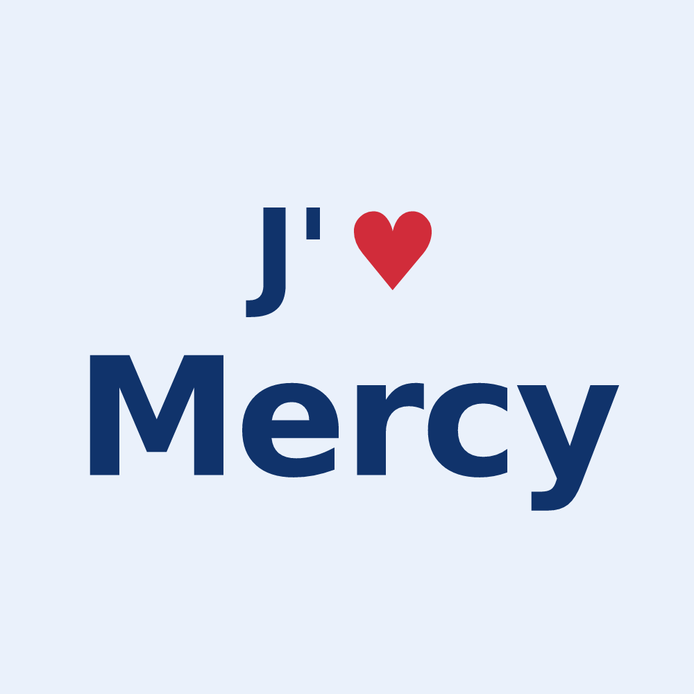 Sticker personnalisé Mercy — design J'aime Mercy
