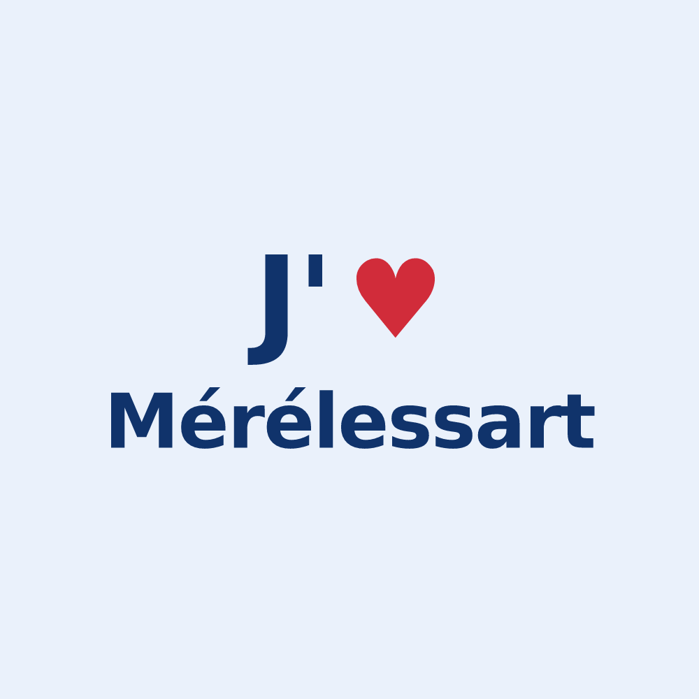 Sticker personnalisé Mérélessart — design J'aime Mérélessart