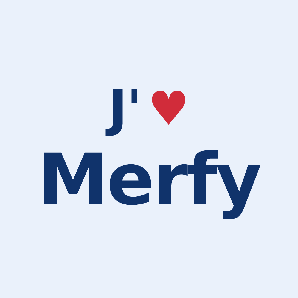 Sticker personnalisé Merfy — design J'aime Merfy