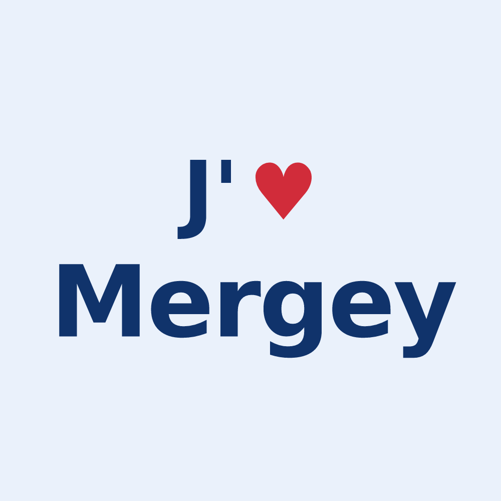 Sticker personnalisé Mergey — design J'aime Mergey