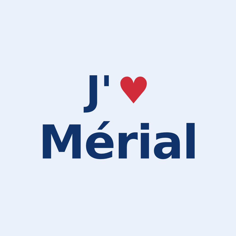 Sticker personnalisé Mérial — design J'aime Mérial