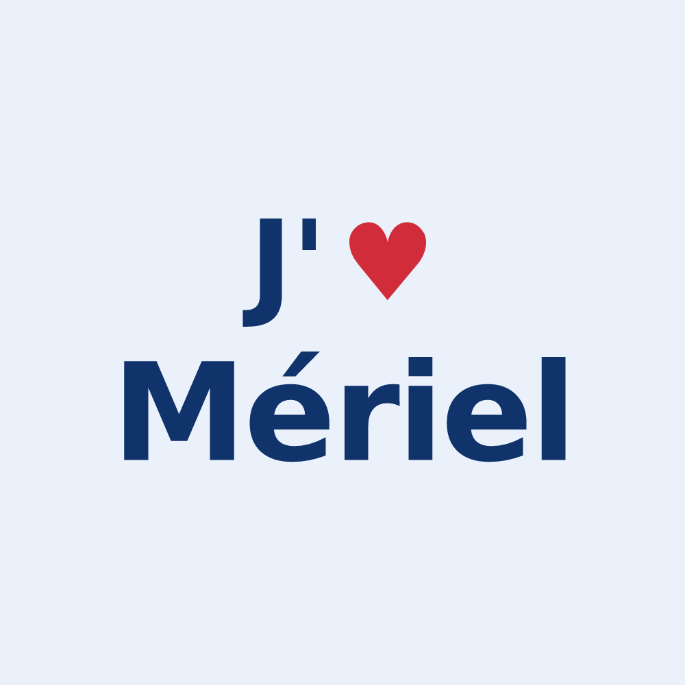 Sticker personnalisé Mériel — design J'aime Mériel