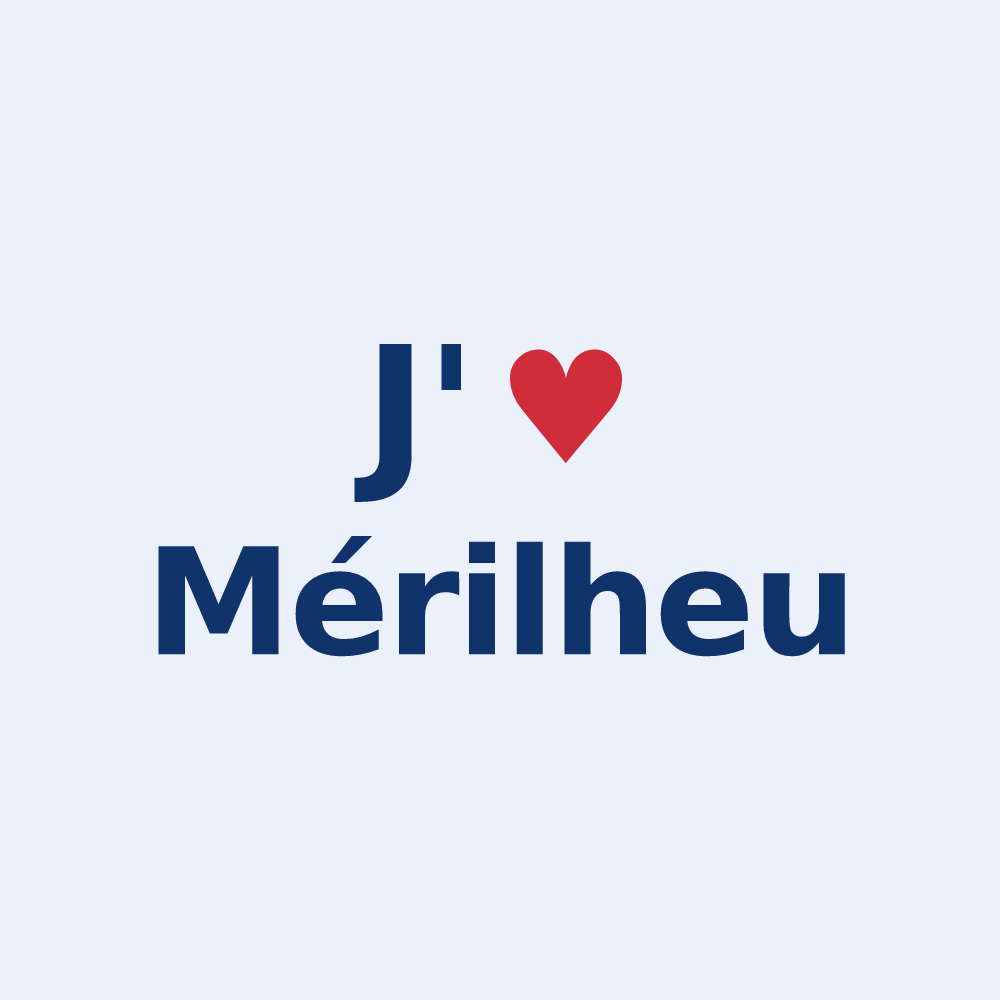 Sticker personnalisé Mérilheu — design J'aime Mérilheu