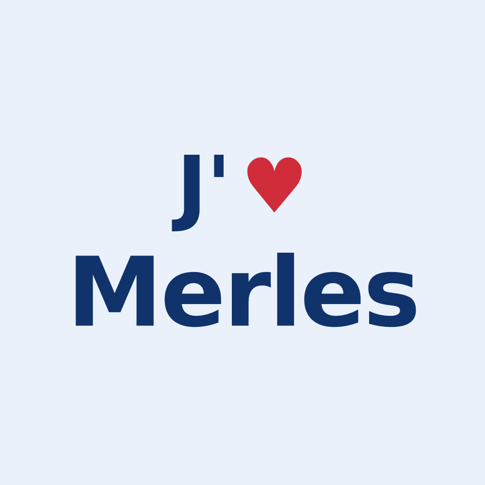 Sticker personnalisé Merles — design « J'aime Merles » imprimé sur le sticker
