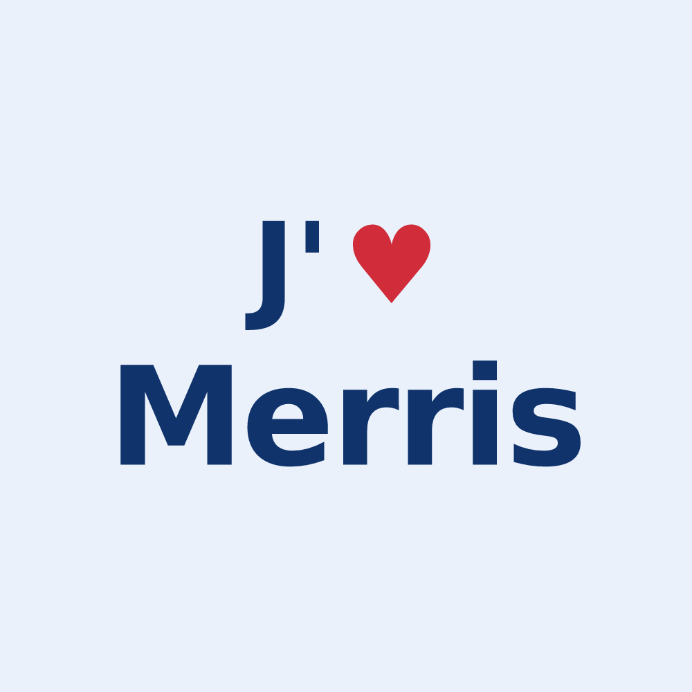 Sticker personnalisé Merris — design J'aime Merris
