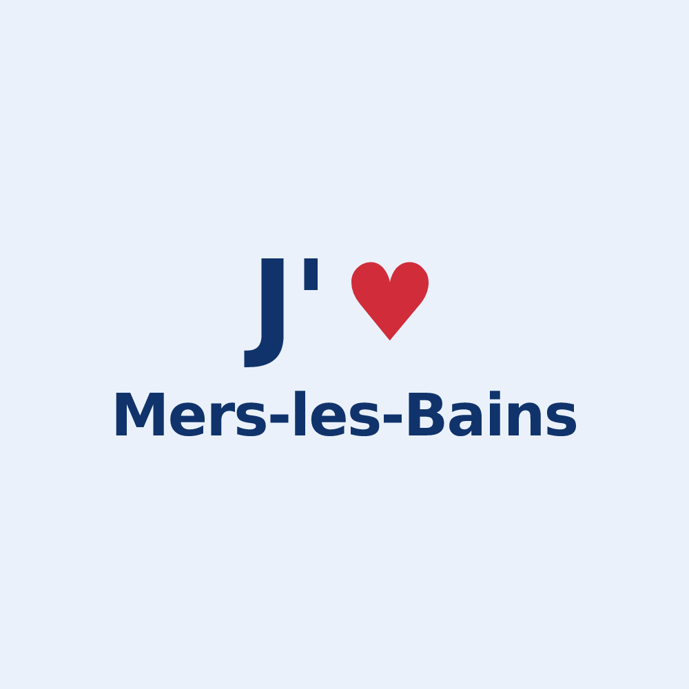 Sticker personnalisé Mers-les-Bains — design J'aime Mers-les-Bains
