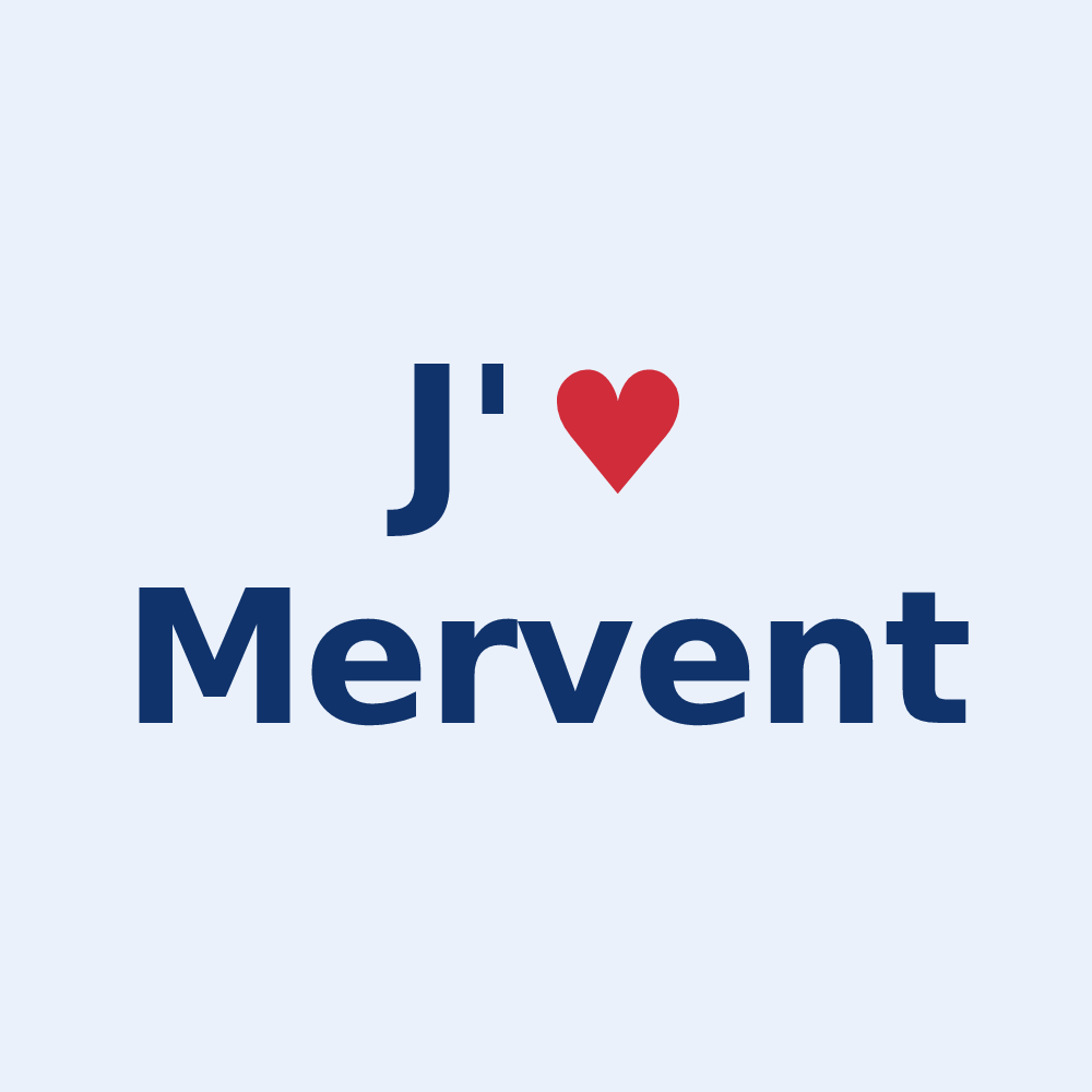 Sticker personnalisé Mervent — design J'aime Mervent