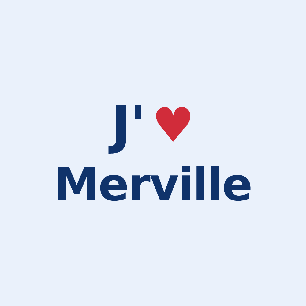 Sticker personnalisé Merville — design J'aime Merville