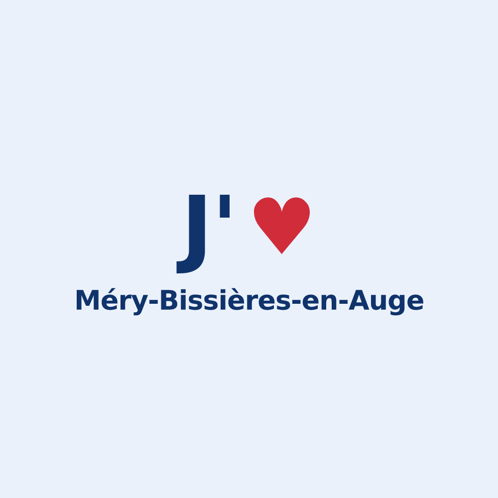 Sticker personnalisé Méry-Bissières-en-Auge — design « J'aime Méry-Bissières-en-Auge » imprimé sur le sticker
