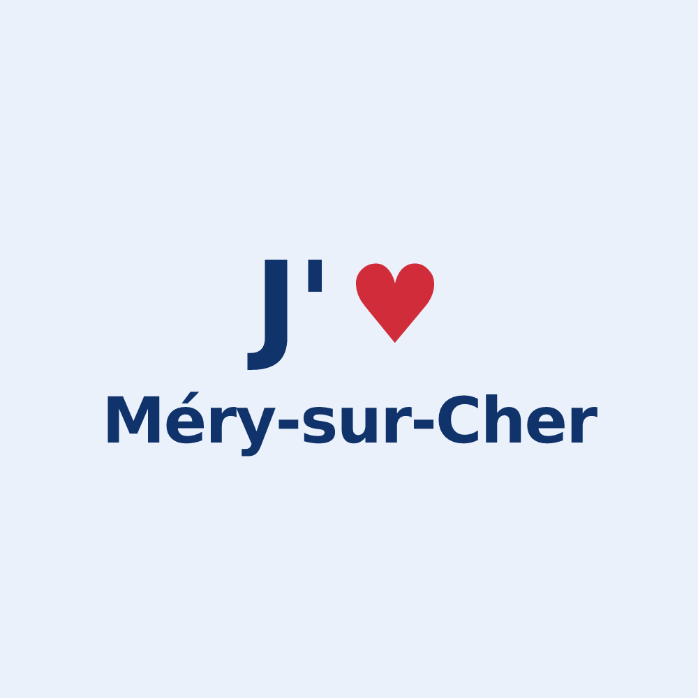 Sticker personnalisé Méry-sur-Cher — design J'aime Méry-sur-Cher