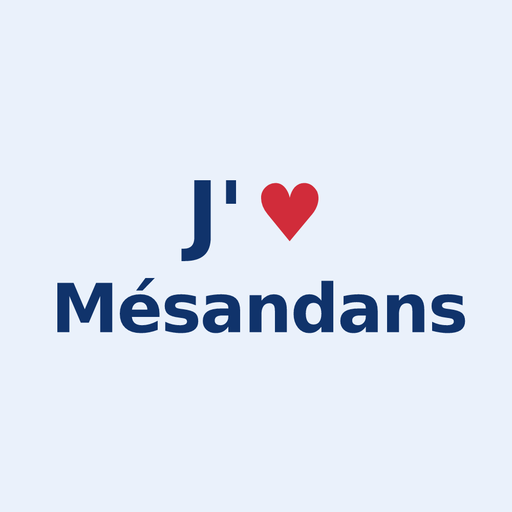 Sticker personnalisé Mésandans — design J'aime Mésandans