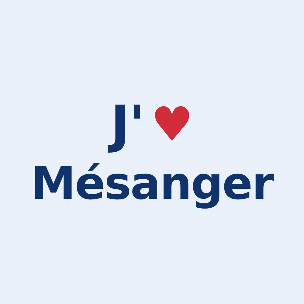 Sticker personnalisé Mésanger — design J'aime Mésanger