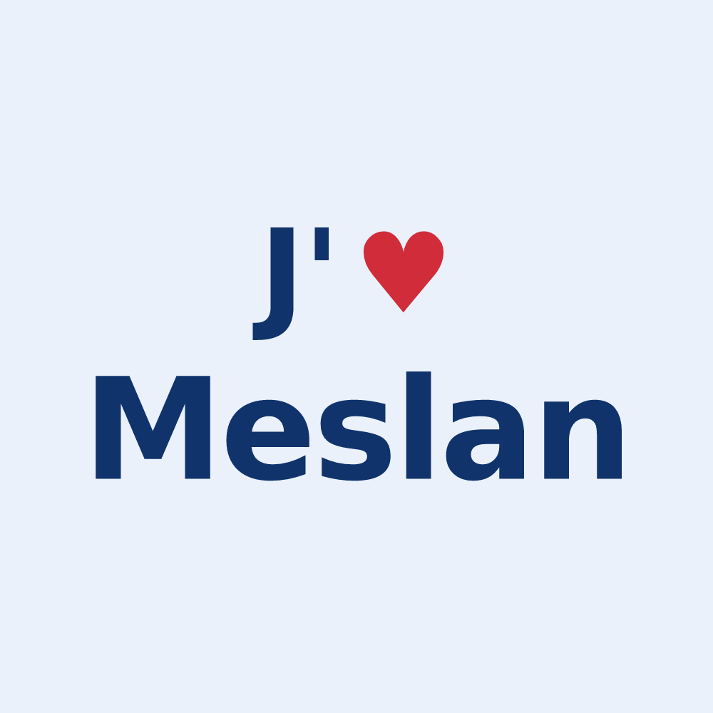 Sticker personnalisé Meslan — design J'aime Meslan