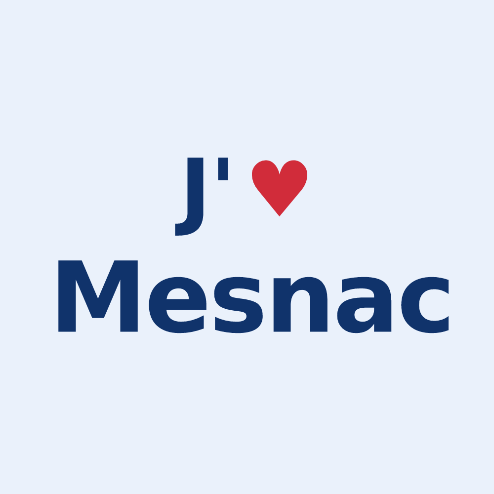 Sticker personnalisé Mesnac — design J'aime Mesnac