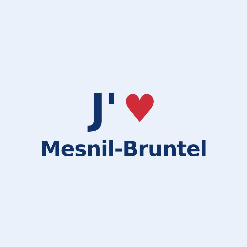 Sticker personnalisé Mesnil-Bruntel — design « J'aime Mesnil-Bruntel » imprimé sur le sticker
