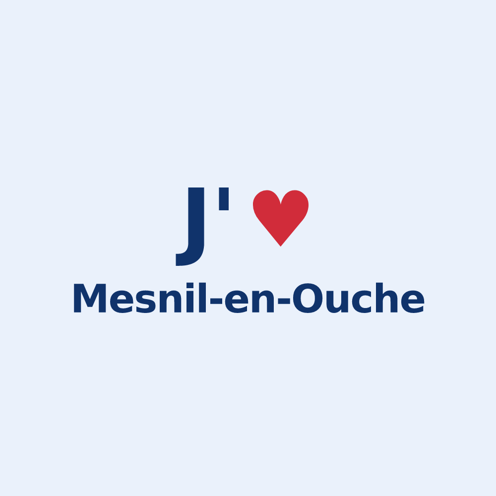 Sticker personnalisé Mesnil-en-Ouche — design J'aime Mesnil-en-Ouche