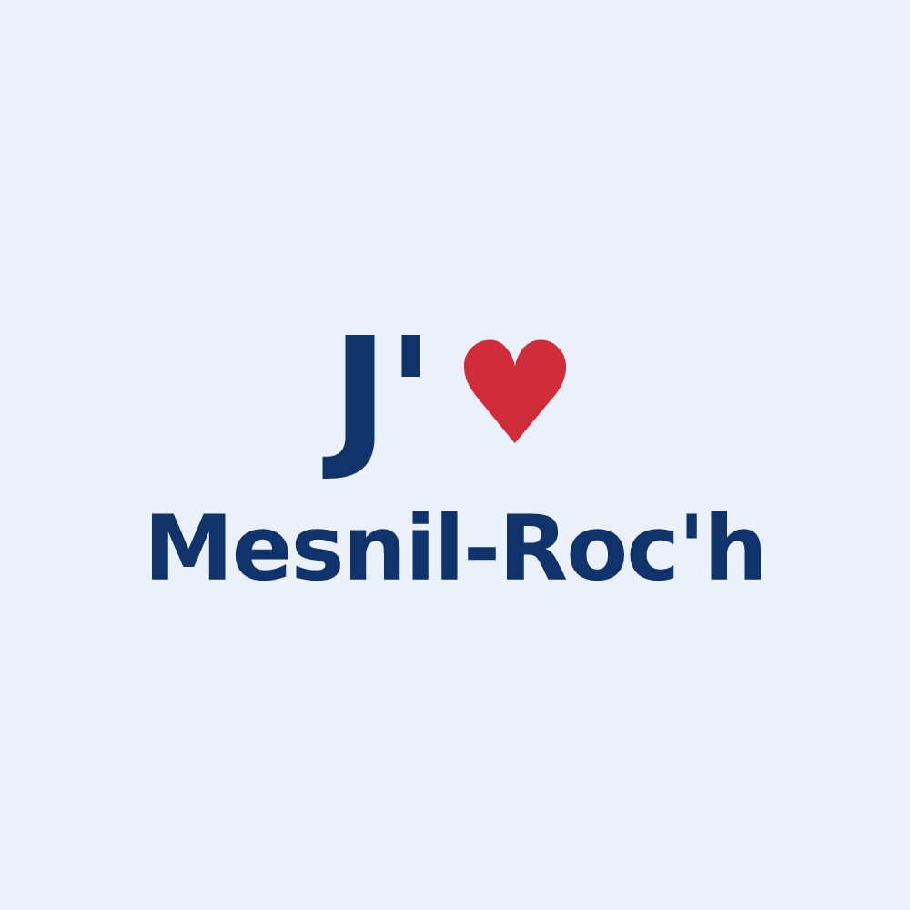Sticker personnalisé Mesnil-Roc'h — design « J'aime Mesnil-Roc'h » imprimé sur le sticker