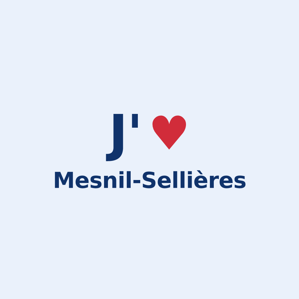 Sticker personnalisé Mesnil-Sellières — design J'aime Mesnil-Sellières