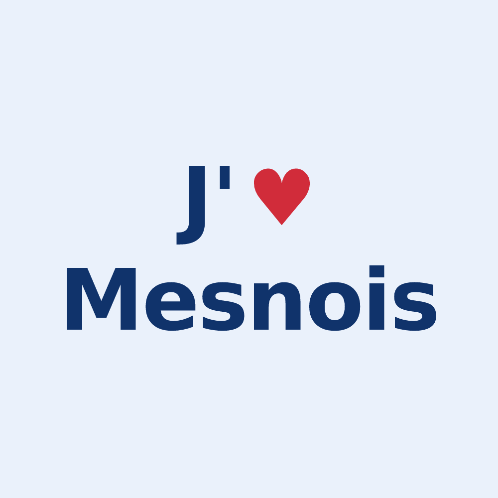 Sticker personnalisé Mesnois — design J'aime Mesnois