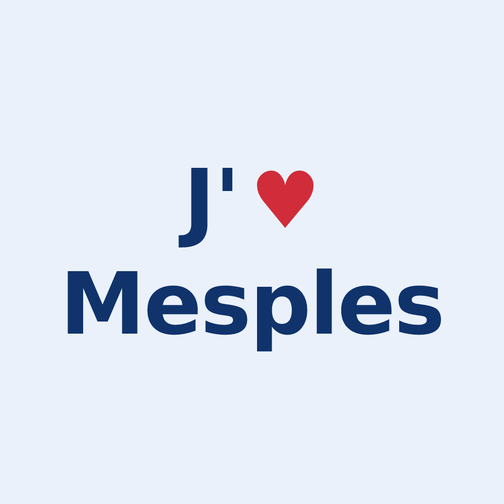 Sticker personnalisé Mesples — design J'aime Mesples