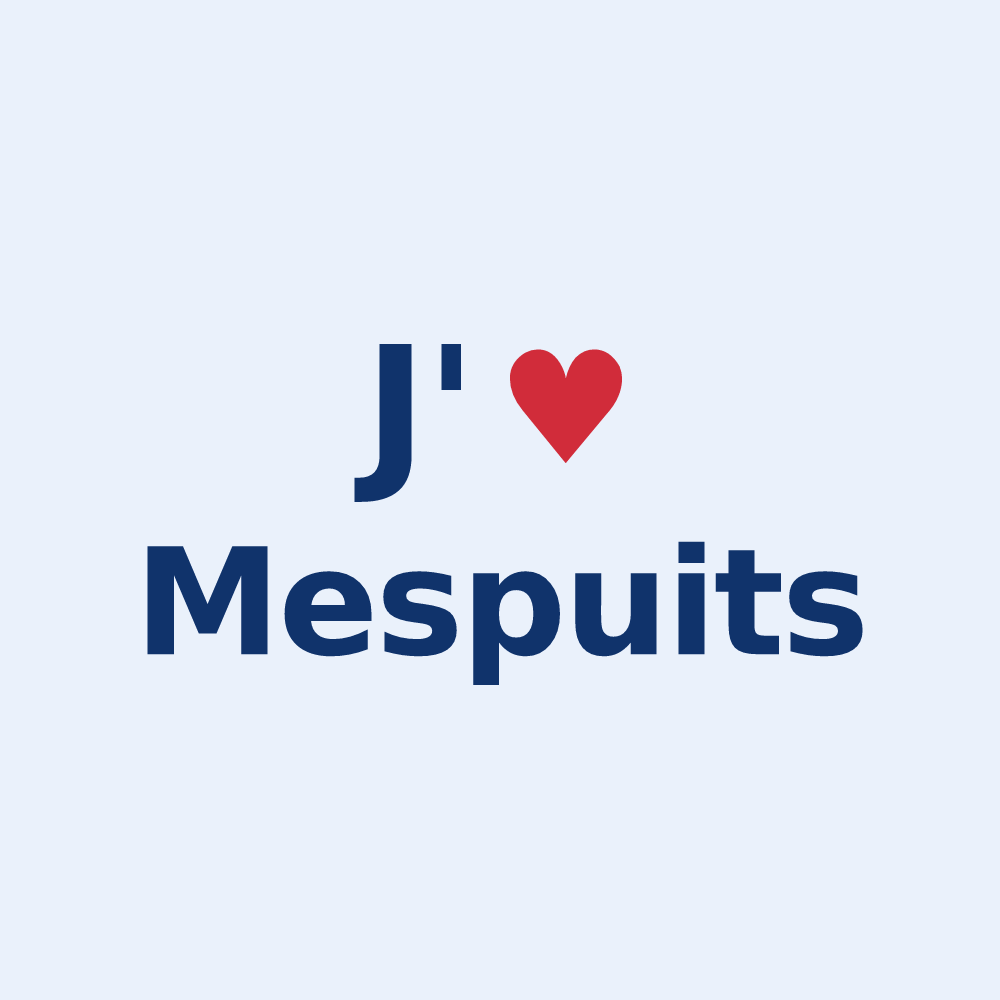 Sticker personnalisé Mespuits — design J'aime Mespuits