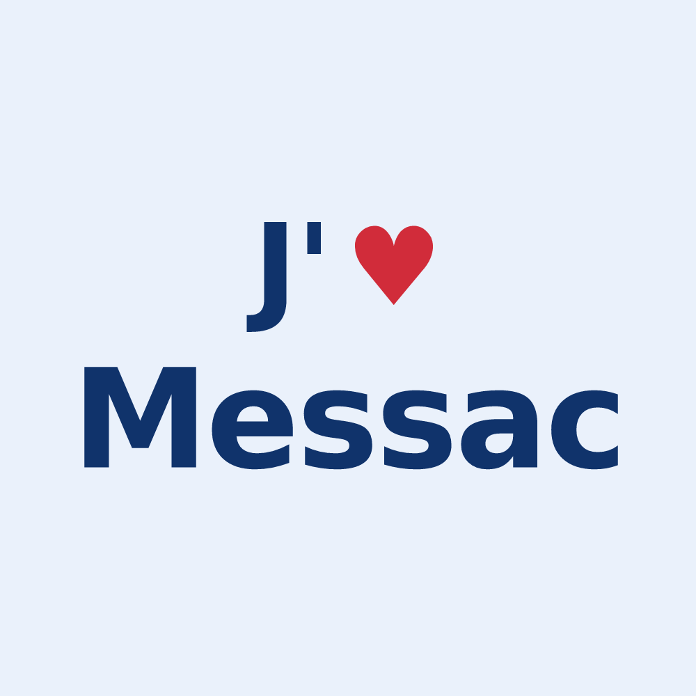 Sticker personnalisé Messac — design J'aime Messac