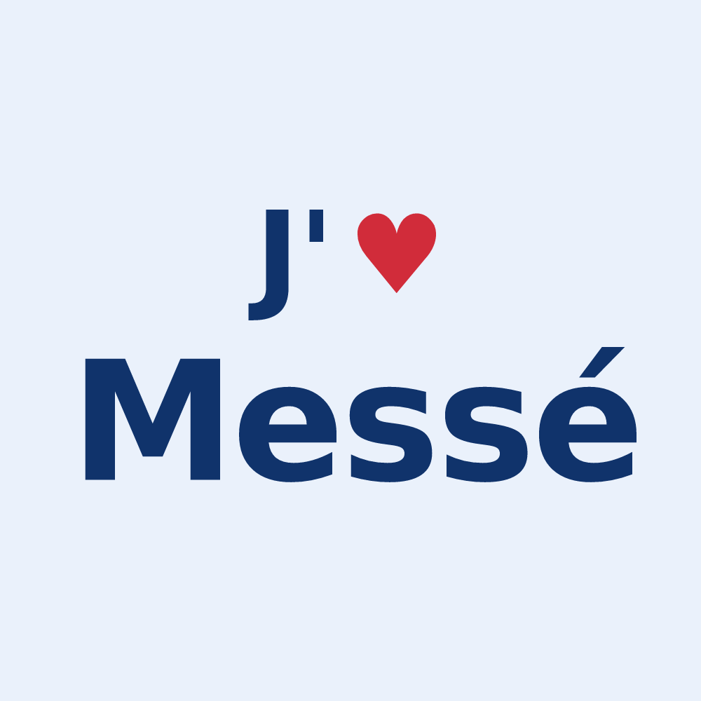 Sticker personnalisé Messé — design J'aime Messé