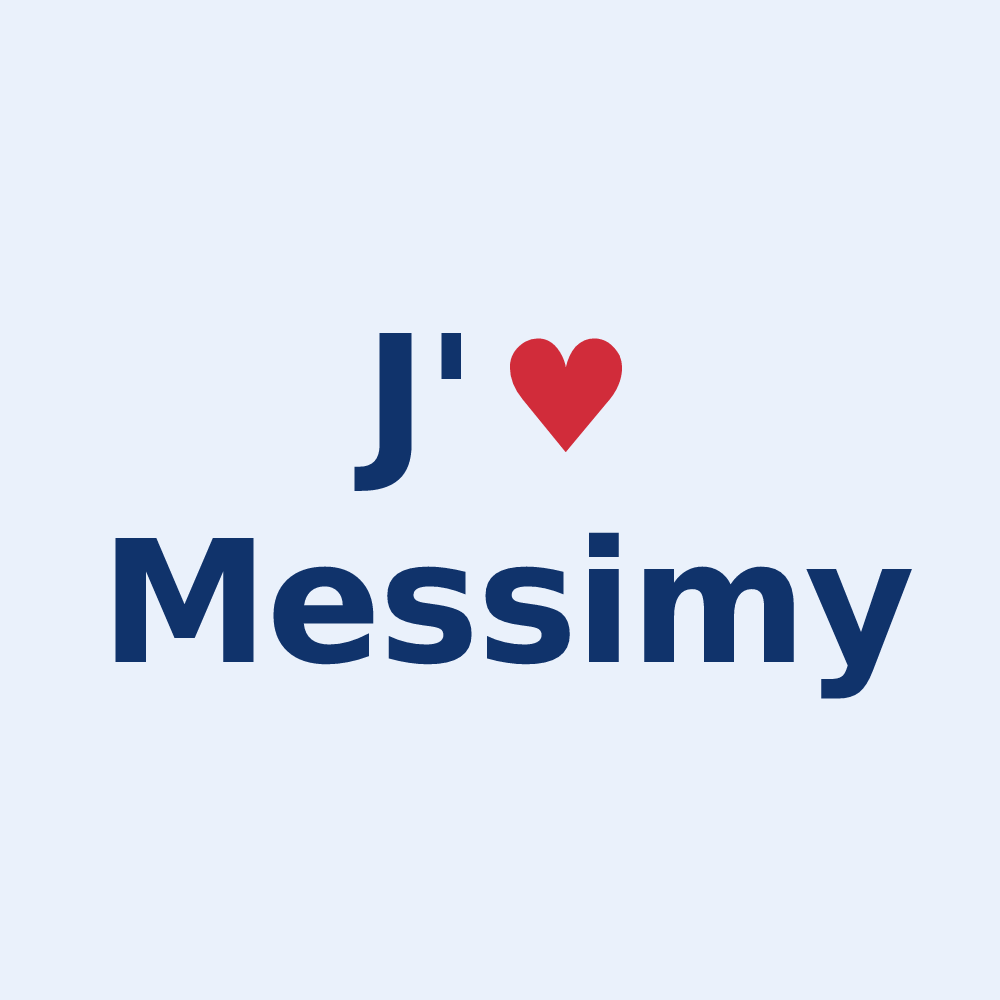 Sticker personnalisé Messimy — design J'aime Messimy