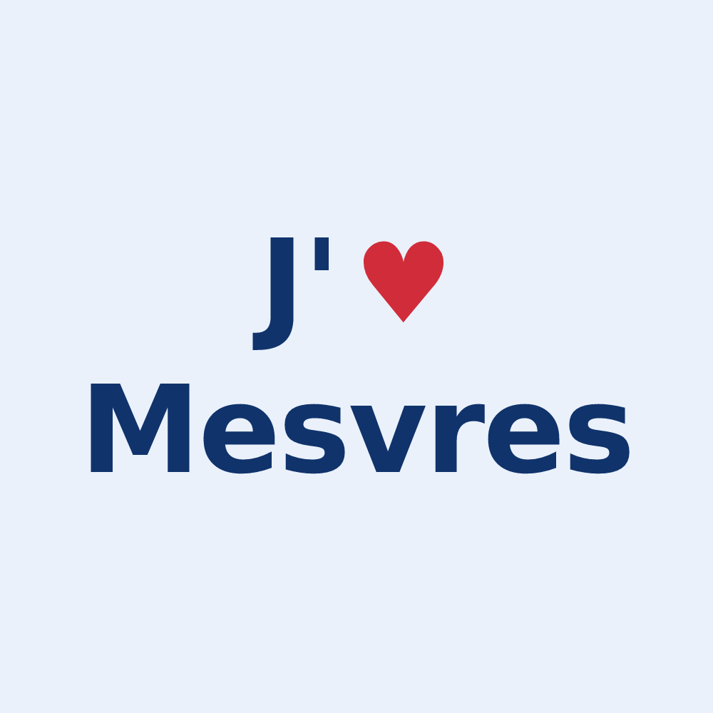 Sticker personnalisé Mesvres — design « J'aime Mesvres » imprimé sur le sticker