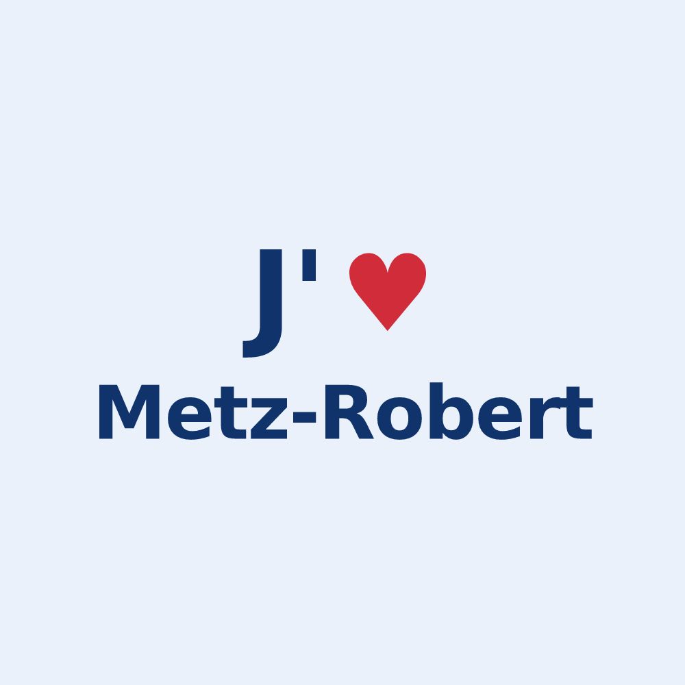 Sticker personnalisé Metz-Robert — design « J'aime Metz-Robert » imprimé sur le sticker