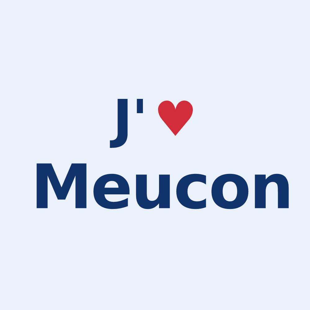 Sticker personnalisé Meucon — design J'aime Meucon