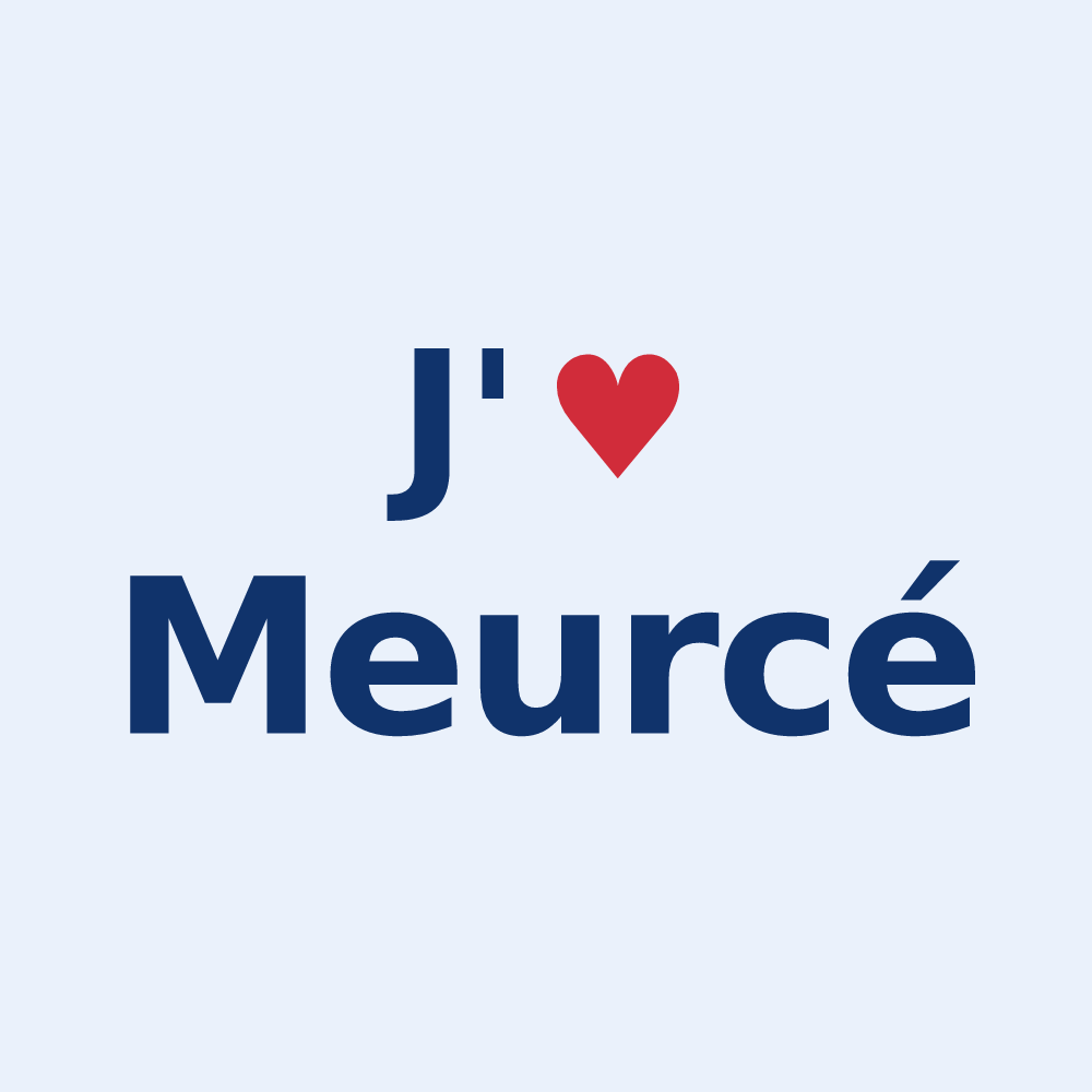 Sticker personnalisé Meurcé — design « J'aime Meurcé » imprimé sur le sticker