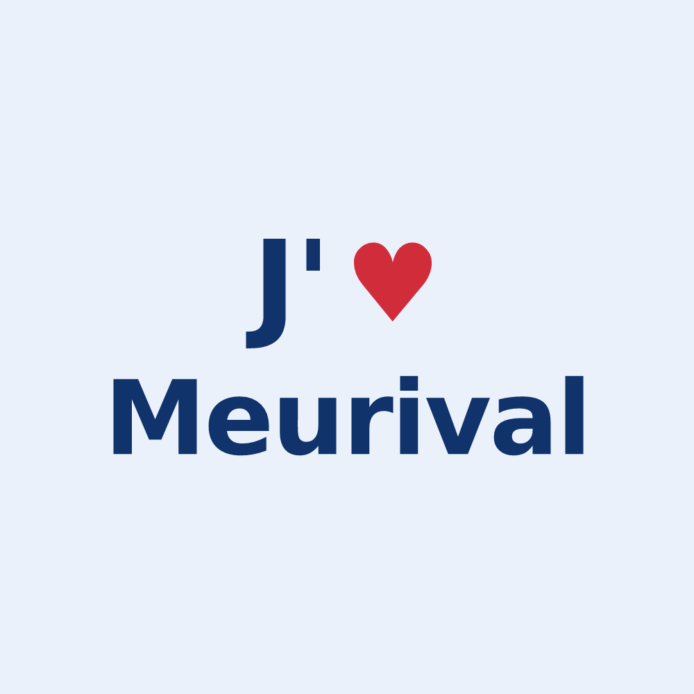 Sticker personnalisé Meurival — design « J'aime Meurival » imprimé sur le sticker