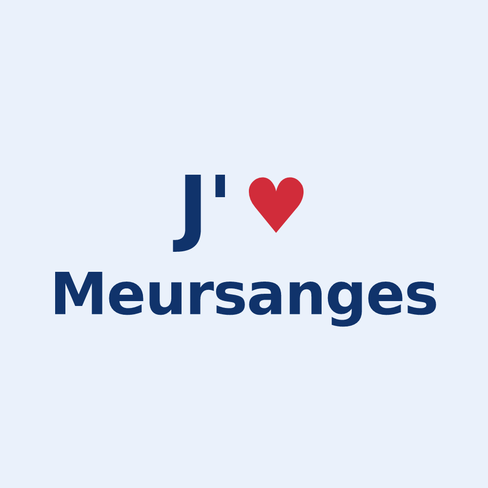 Sticker personnalisé Meursanges — design « J'aime Meursanges » imprimé sur le sticker
