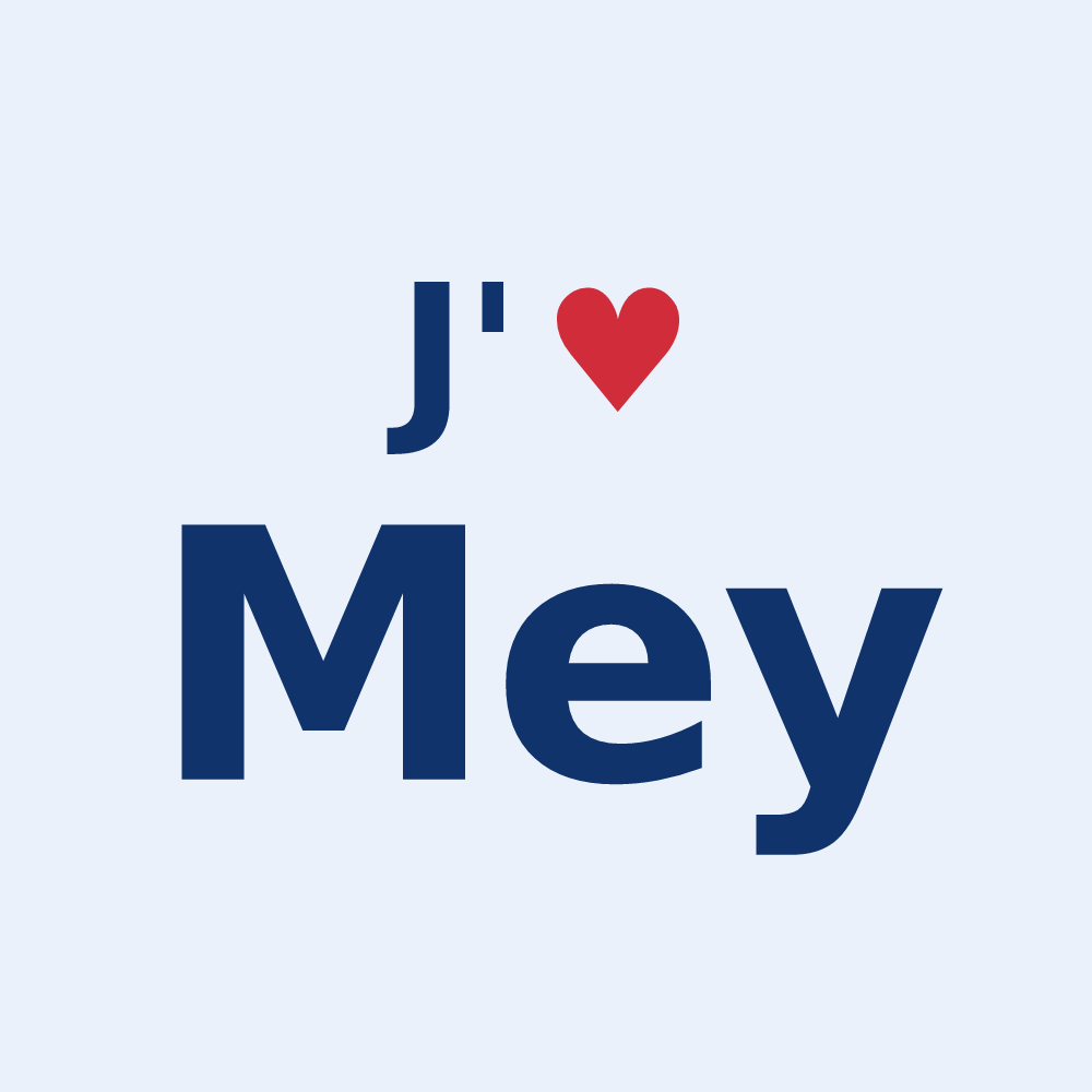 Sticker personnalisé Mey — design J'aime Mey