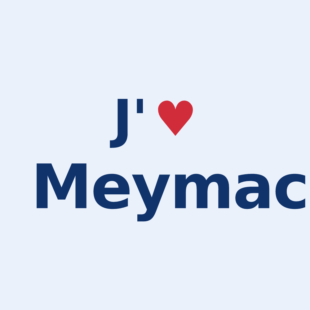 Sticker personnalisé Meymac — design J'aime Meymac
