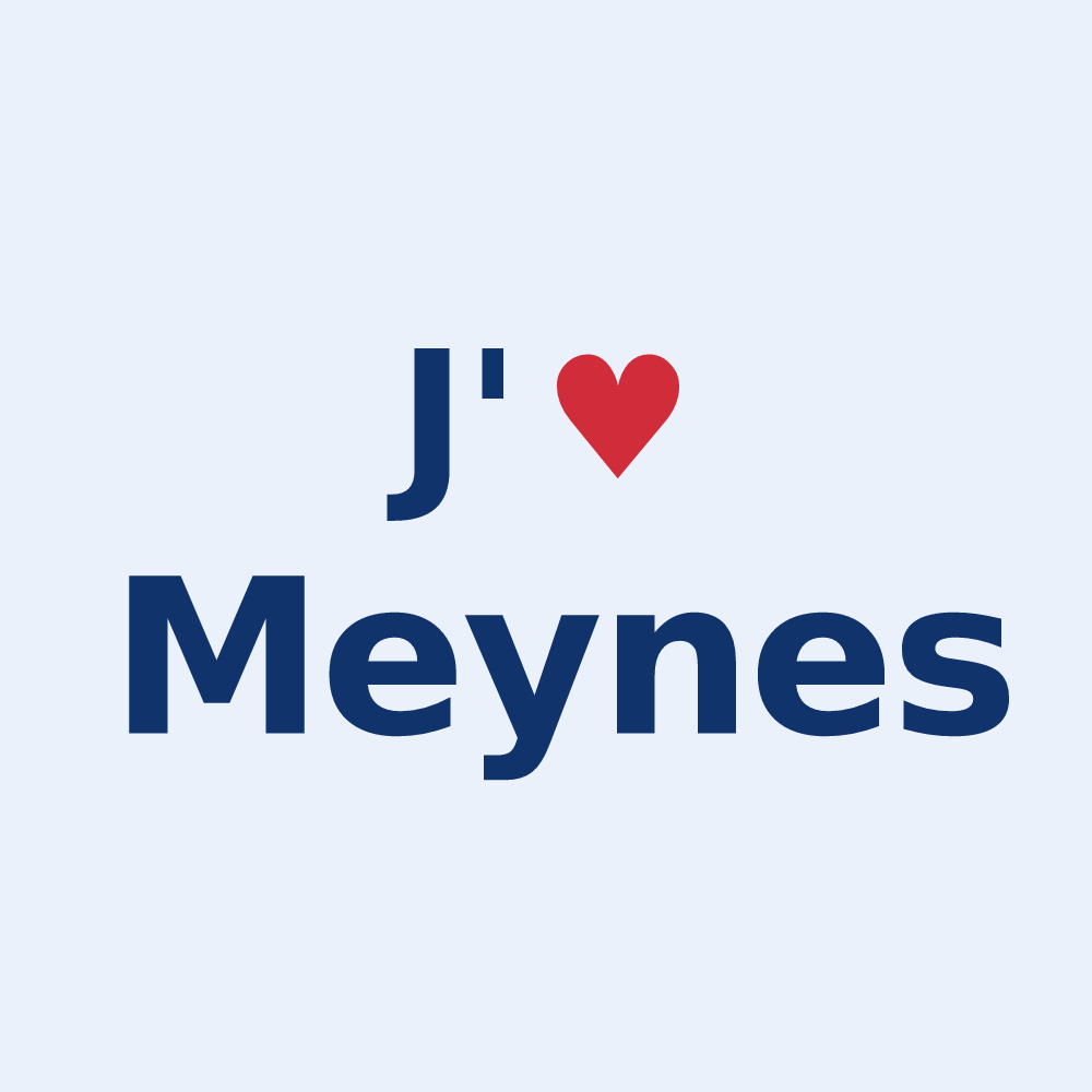 Sticker personnalisé Meynes — design J'aime Meynes