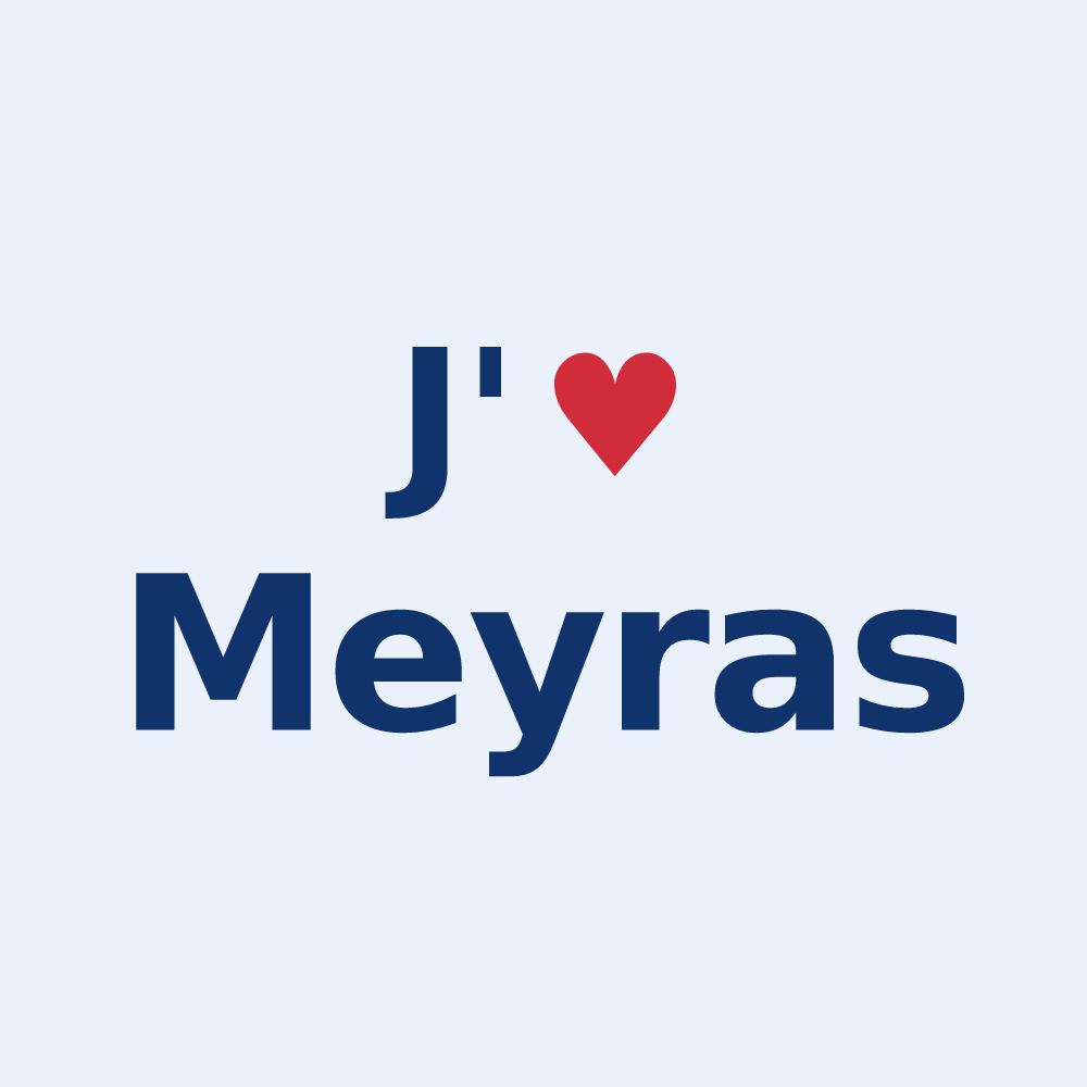Sticker personnalisé Meyras — design J'aime Meyras
