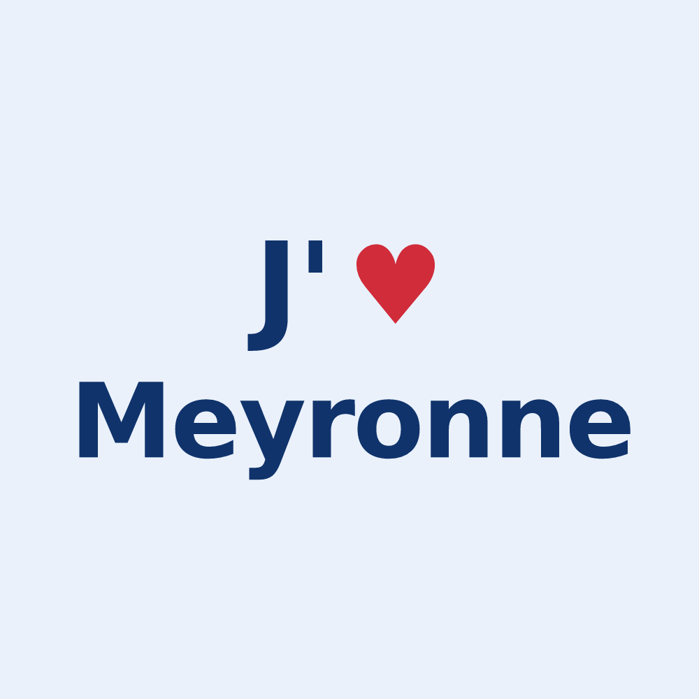 Sticker personnalisé Meyronne — design « J'aime Meyronne » imprimé sur le sticker