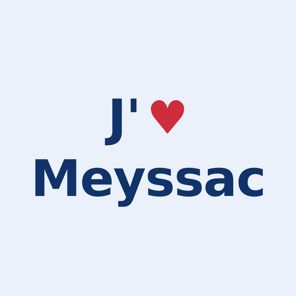 Sticker personnalisé Meyssac — design J'aime Meyssac