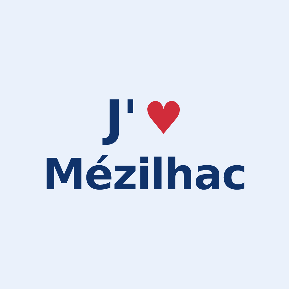Sticker personnalisé Mézilhac — design J'aime Mézilhac