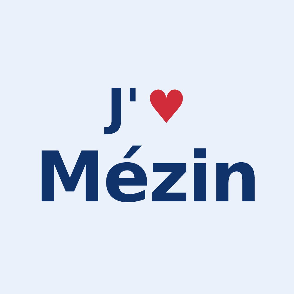 Sticker personnalisé Mézin — design J'aime Mézin