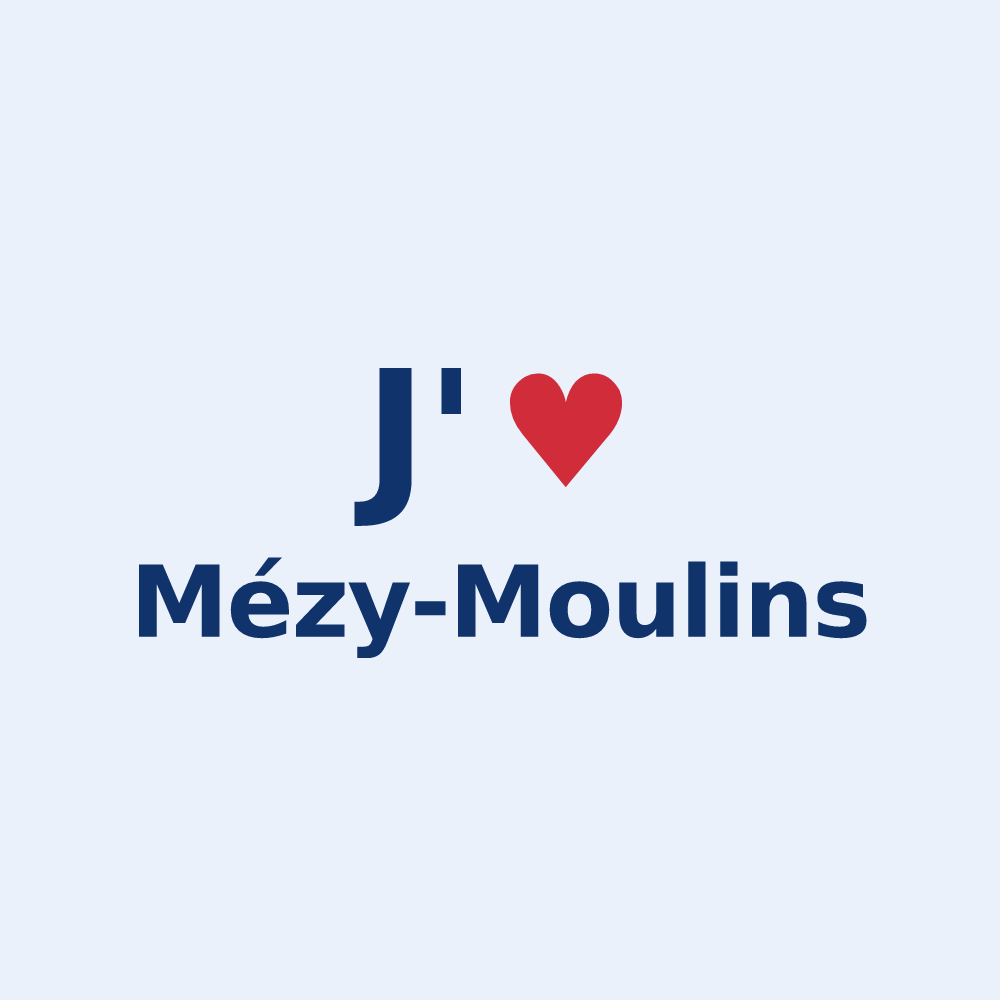 Sticker personnalisé Mézy-Moulins — design J'aime Mézy-Moulins