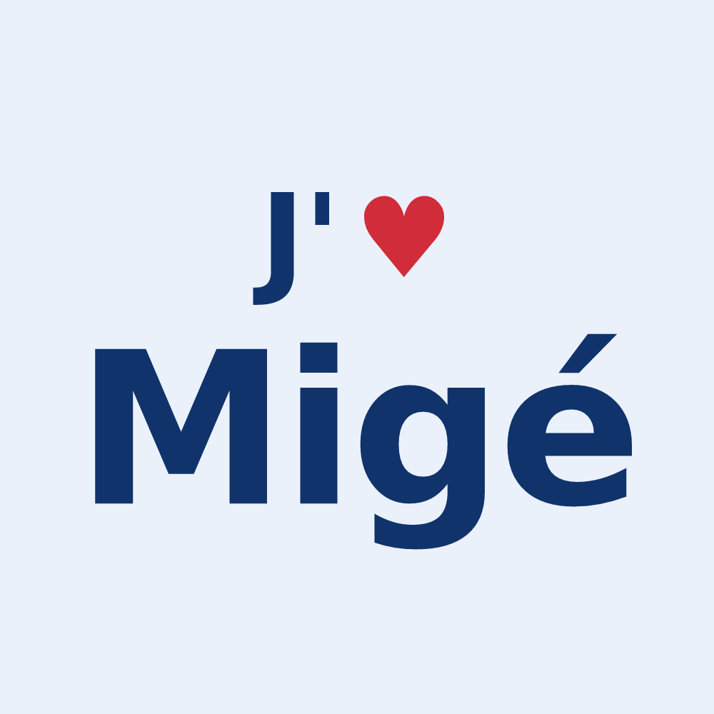 Sticker personnalisé Migé — design J'aime Migé
