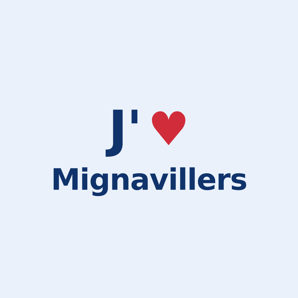 Sticker personnalisé Mignavillers — design J'aime Mignavillers