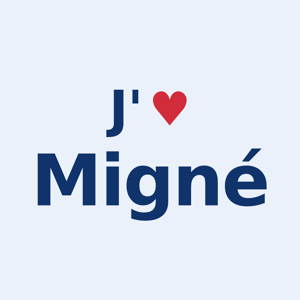 Sticker personnalisé Migné — design J'aime Migné