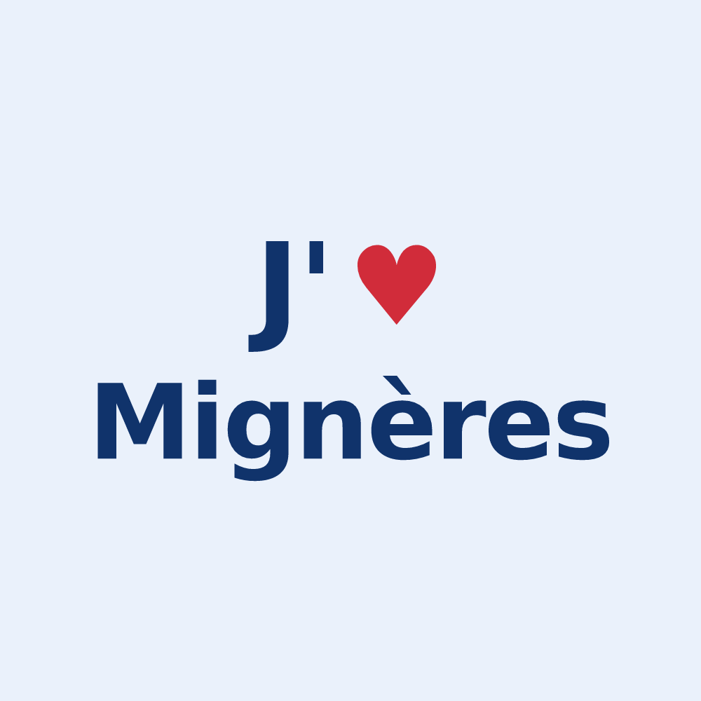 Sticker personnalisé Mignères — design J'aime Mignères