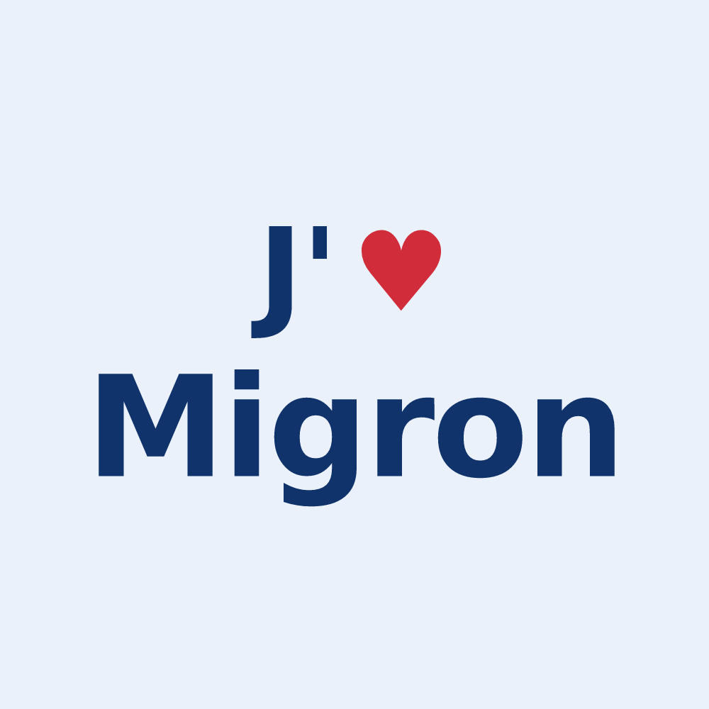 Sticker personnalisé Migron — design J'aime Migron