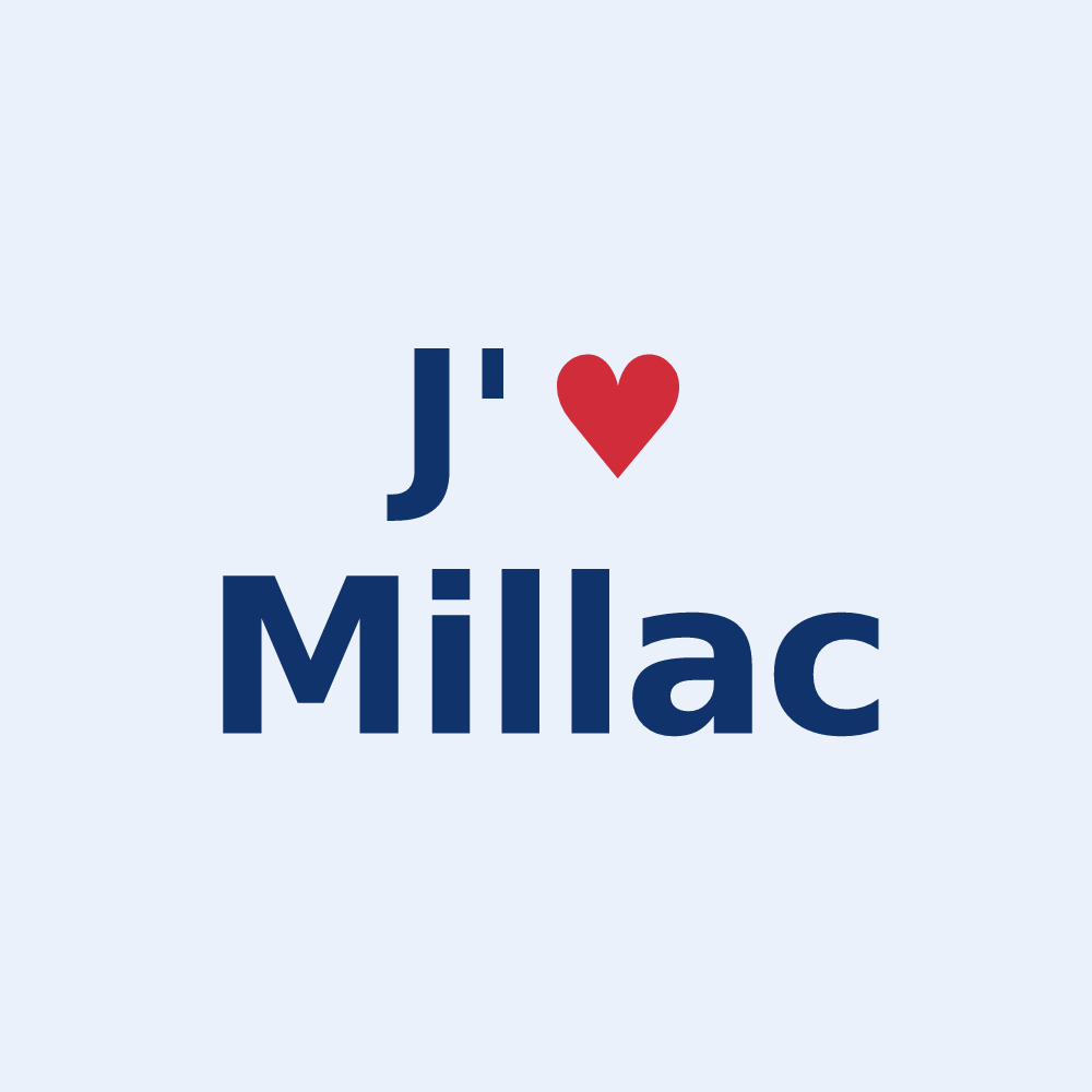 Sticker personnalisé Millac — design J'aime Millac