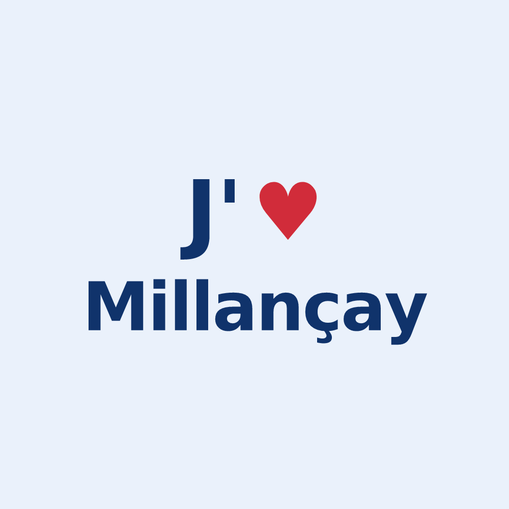 Sticker personnalisé Millançay — design J'aime Millançay